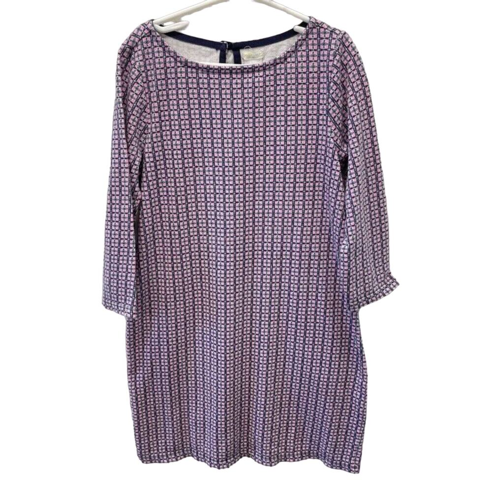 Crewcuts Girls Dress Size 12 Pink Black White Geometric Print Knit Church